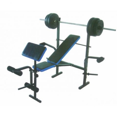 Használt | Felújított | ÚJ | Robust Plus/Active súlyzóspad + rúd + 35 kg súly (E-1000R)
